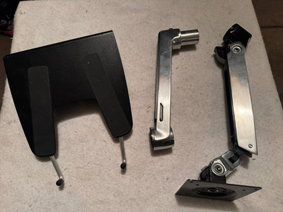 Ergotron LX Monitor Arm + 9in Extension + Notebook Laptop Tray + Collar Polished