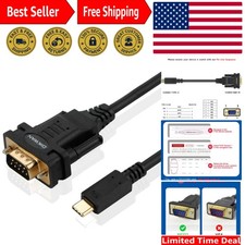 6ft USB Type C to RS232 DB9 Serial Port Adapter Cable for Windows/Mac