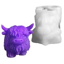 Animal Resin 3D Molds for Figurines Food-Grade Highland Cow Shaped Mould