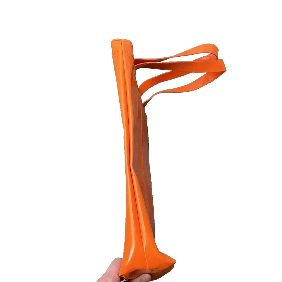 Bolso de Hombro Retro Y2k Aesthetic MATRIX Naranja Vinilo Perforado Logo A Presión Foto 4 de 4