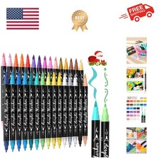 30 Colors Acrylic Paint Markers - Waterproof Dual Tip Acrylic Paint Pens with...