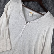 C&C California 100% Linen Henley Shirt Womens...