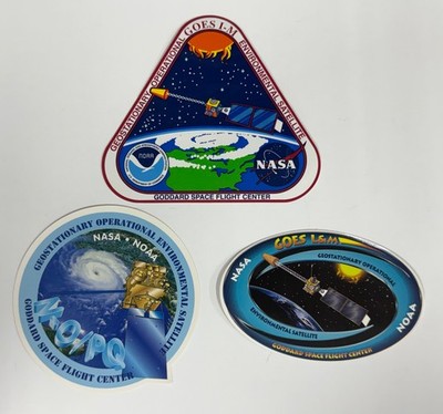 Vintage NASA NOAA GOES Weather Satellite Sticker Decal Lot of 3 GSFC 1994-2006