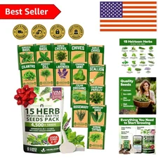 15 Non-GMO Heirloom Herb Seeds - Culinary Variety Pack for Indoor & Outdoor Use