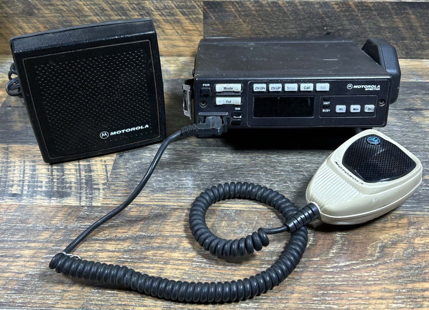 Motorola VHF Spectra Radio With Mic And Speaker. Available Now for $24.50