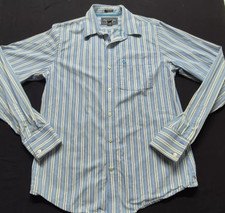 Abercrombie  Fitch Muscle men's blue/white strip button down LS shirts sz. M