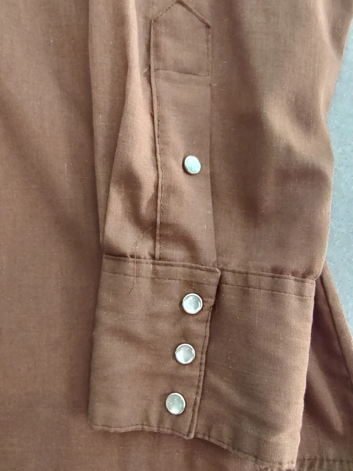 Camisa Vaquera Vintage Rockmount Ranch Wear Tru-West Para Hombres Perla A Presión Talla S-M Foto 4 de 4