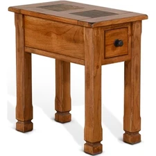 Sunny Designs Sedona 15" Transitional Wood Chair Side Table in Rustic Oak