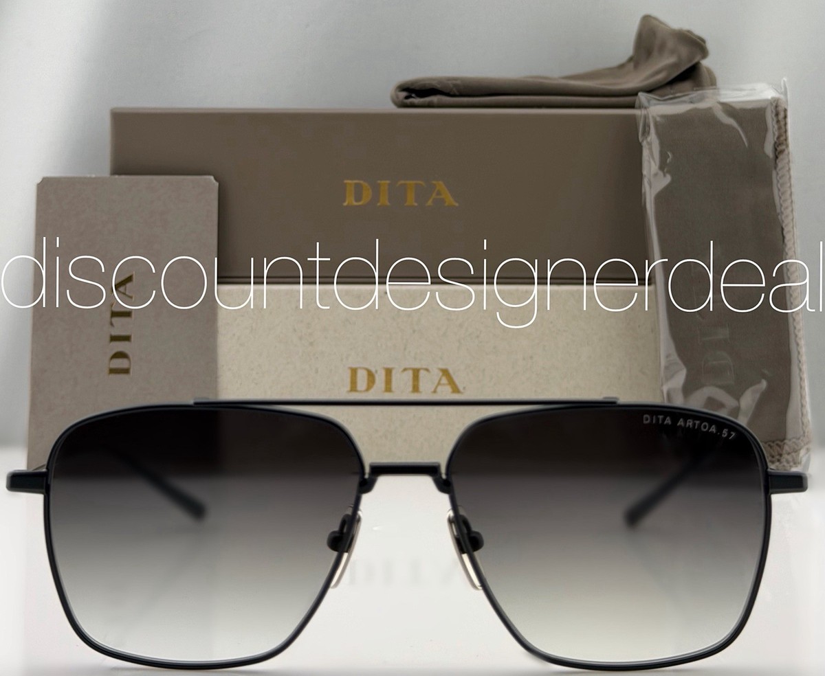 DITA Aviator Sunglasses Matte Black Gray Gradient ARTOA 57 DTS181