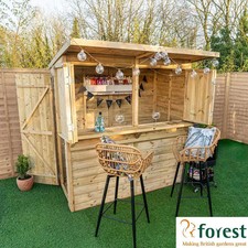 Forest Garden Wooden Bar Shed 6x3 Outdoor Entertainment Serving Hut Patio Unit