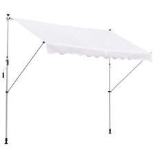 Outsunny Tenda da Sole 3x1.5m Telescopica Avvolgibile con Manovella Bianco