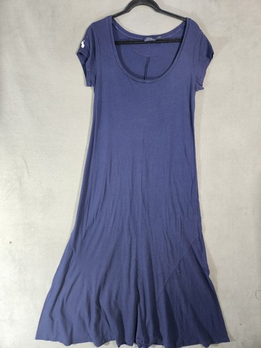 Polo Ralph Lauren T-Shirt Maxi Dress Women's Large Navy Blue Cotton Pony Logo