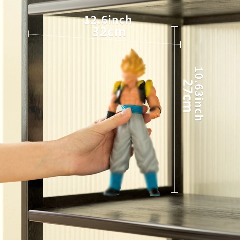 Vitrina de madera de colección con puertas, gabinete de curiosidades librería de 3 niveles Foto 3 de 4