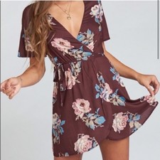 Show Me Your Mumu Andrew Mini Wrap Dress - Red Floral - Size Large