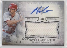 2015 Topps Triple Threads Unity Jumbo Relics 99/99 Matt Carpenter Auto 0qo1