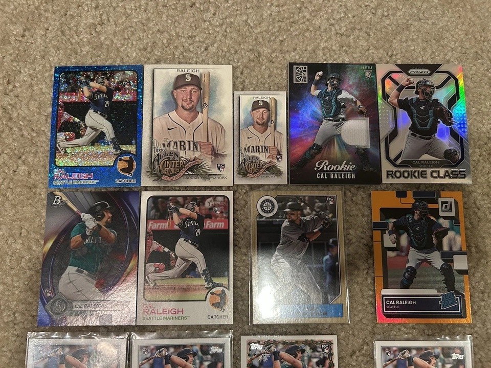 Cal Raleigh Rookie LOT OF 17-ADVANCED STATS #d/ Parallel/RELIC/Parallel ...