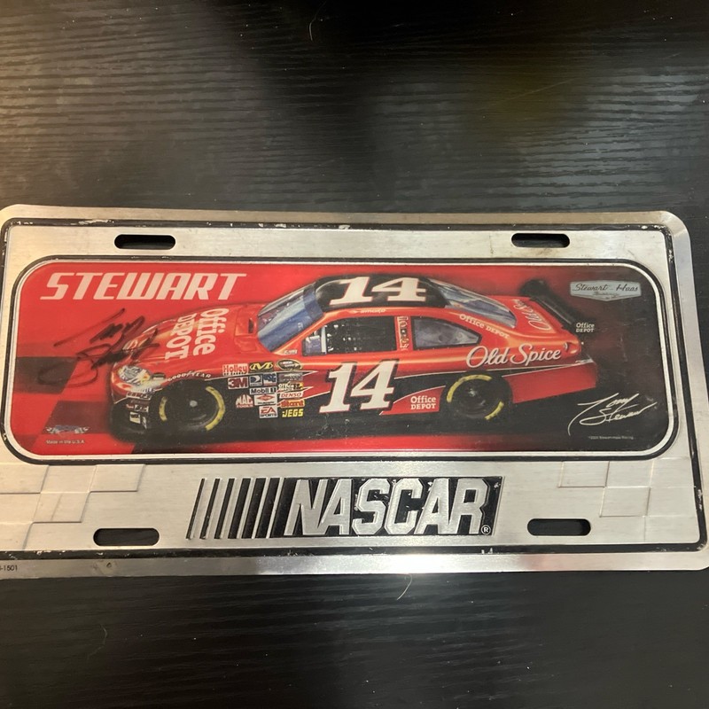 NASCAR Tony Stewart #14 Autographed License Plate