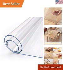 24 x 48 Inch Clear Plastic Dining Room Table Protector Tablecloth Desk Pad Ma...