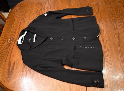 Equitheme, New, Pro series Zipair show jacket hunt coat, black , Large