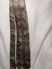 John 3:16 Silk Tie Eagles Wings Men's Necktie Religious God Jesus Tan Christian
