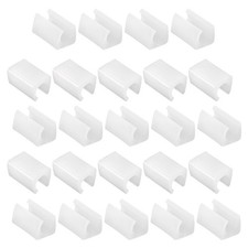 24pcs Rectangle Shaped Non-Slip Chair Leg Tip 14mm Plastic Furniture Feet White