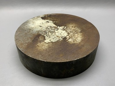 1-1/2'' Thick 6-1/4'' Dia Ductile Raw Steel Bench Block Blacksmith Hot Cut Plate