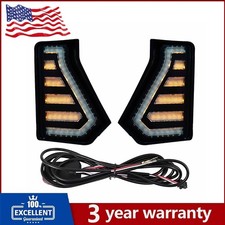 Pair Dual Color Led Drl Turn Signals Fog Lights For Toyota Tacoma 2024-2025