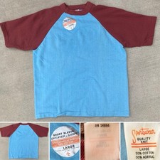Vintage Sportswear Sweater Shirt Sweatshirt Short Sleeve Raglan 60s 1970s Size L