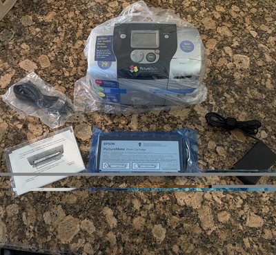Epson PictureMate B271A Personal Photo Lab Photo Printer Gray w/ AC Power Cable