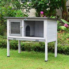 PawHub Small Wooden Chicken Hutch Guinea Pig Cage Rabbit Hutch with Tray