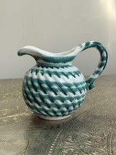 Ceramic Pitcher Gmundner Keramik Green Flamed Pattern