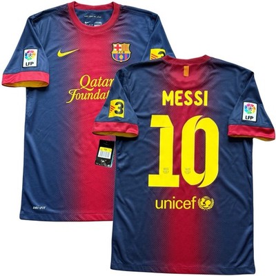 2012/13 Barcelona Home Jersey #10 Messi Small Nike Soccer Vintage