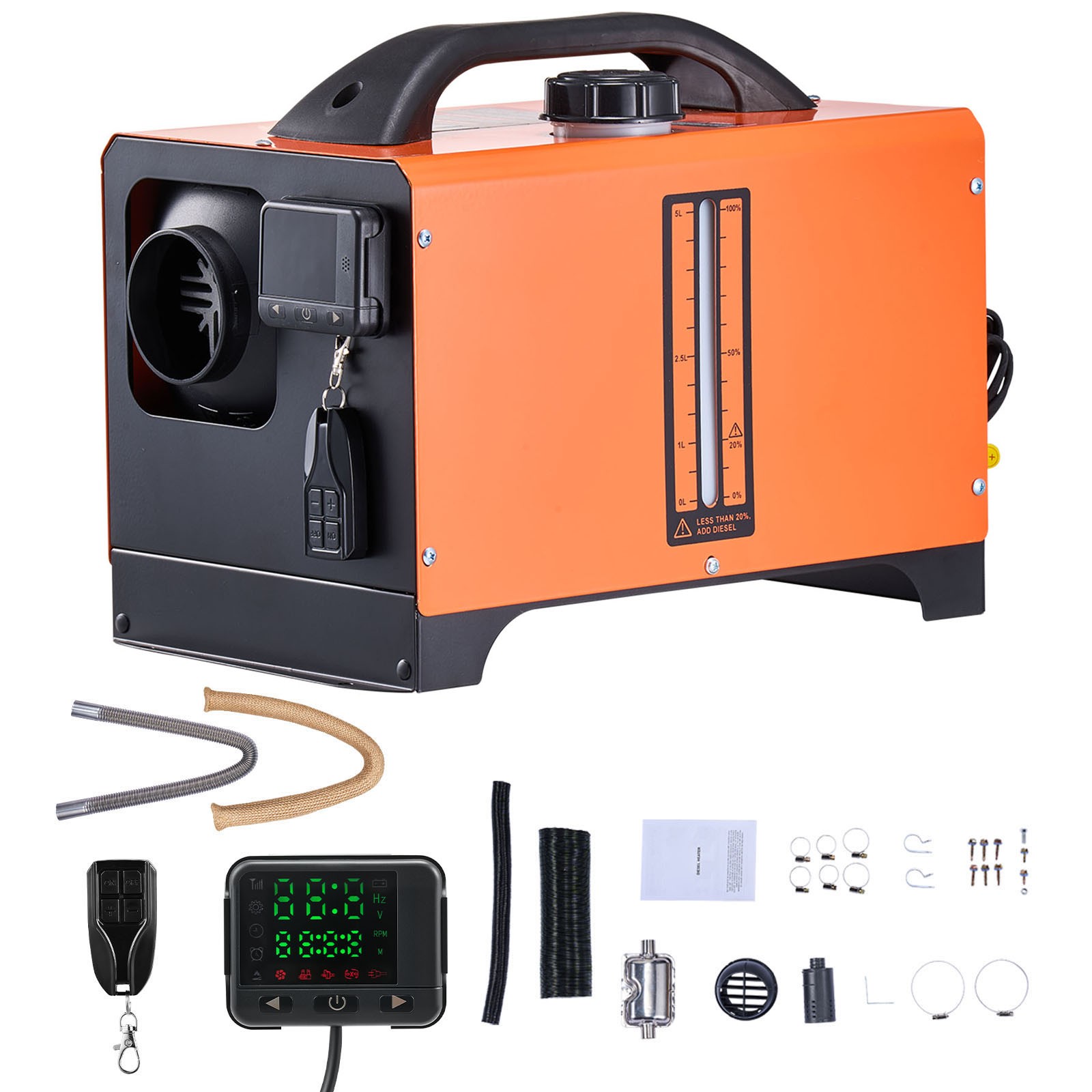 Chauffage diesel 12V 24V 8kW à air pulsé avec commande LCD pour cabine de camion