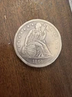 1860 O Seated Liberty Dollar Silver Rim Damage See Pictures