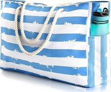 Large Beach Bag for Women  Men Beach Bags Waterproof Sandproof Travel Tote Bag