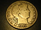 1915-S 90% Silver Barber Half Dollar VG  ^^^^^