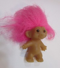 Vintage 1980's Naked 4" Tall Russ Troll Doll w Wild Pink Hair