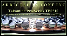 Takamine Pro Series TP0510 12 String Tuner Set / CHROME / JJ325SRC-12 / OEM Part