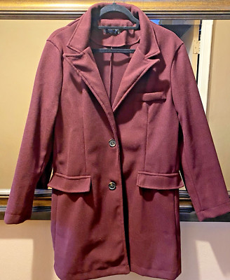 RVHSWDS Women's Burgundy Trench/Pea Coat Jacket Size M/L