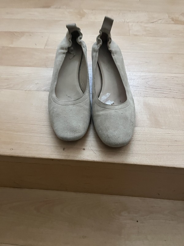 Everlane The Day Heel Womens Size 9 Cream Suede Leather Block Pump Shoes