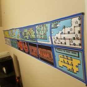 Super Mario Bros. 3 all map screens tapestry 8 foot long retro NES banner flag