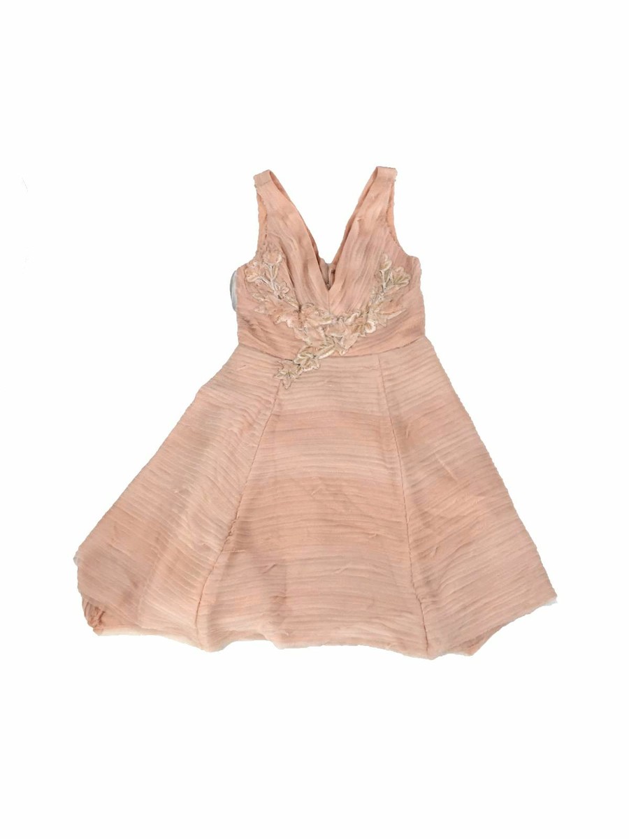 marchesa notte embroidered fringe dress Karen Millen Applique Foam Button Through Dress main image 0