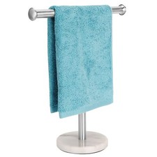 Hand Towel Holder Stand Natural Marble Base Tshape Fingertip Towel Rack Rustproo