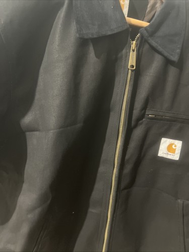 Carhartt Detroit Mens Reworked Canvas Vintage Black Bomber Jacket - Large - Bild 5 von 12
