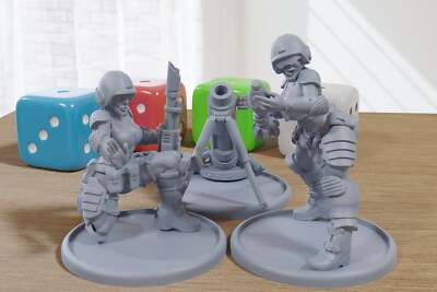 Sexy Mortar Babes - 3D Printed Proxy Minifigures for Sci-fi Miniature Tabletop G