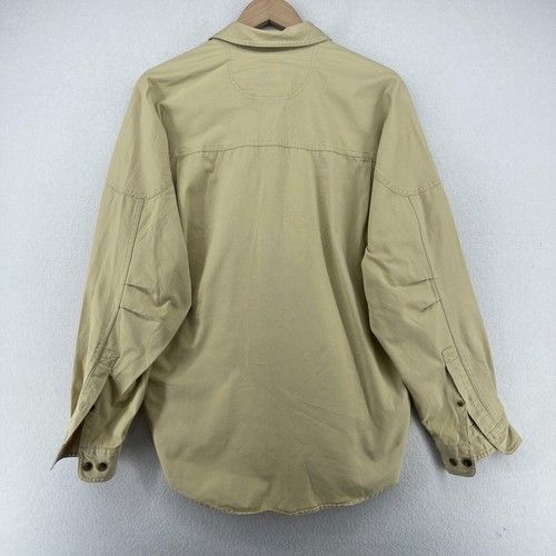 EASTERN MOUNTAIN SPORTS Shirt Mens M Canvas Trail Outdoor Button Up VTG Beige - Picture 2 of 12