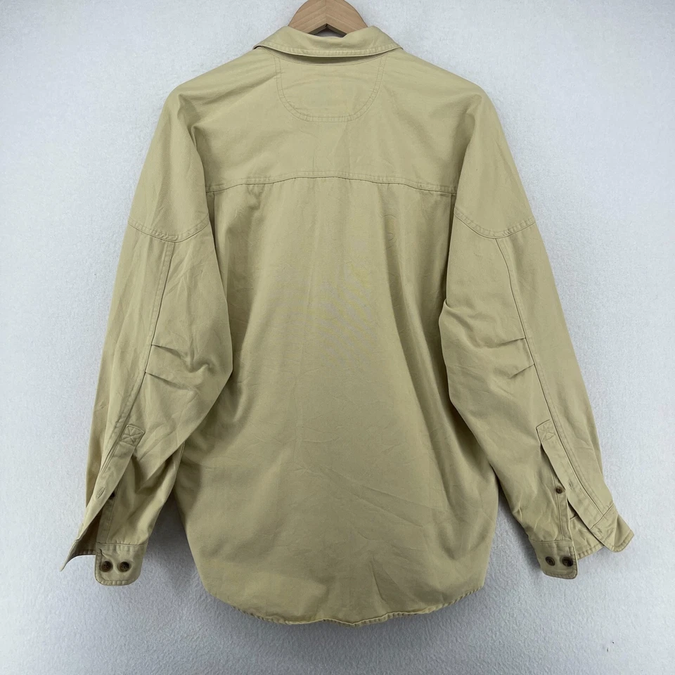 Camisa EASTERN MOUNTAIN SPORTS Para Hombres M Lona Trail Exterior Abotonada De Colección Beige Foto 2 de 4