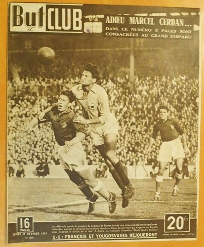 France Football N°189 - 1er Novembre 1949 - Édition Originale - Mort De Marcel Cerdan / France - Yougoslavie