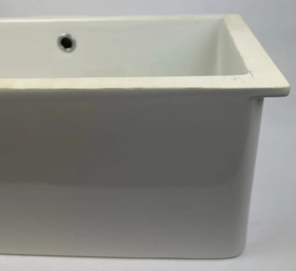 Nameeks Scarabeo 8091 Sin Agujero 22-5/16" Cerámica Bajo Montaje Fregadero Baño Blanco Foto 4 de 4