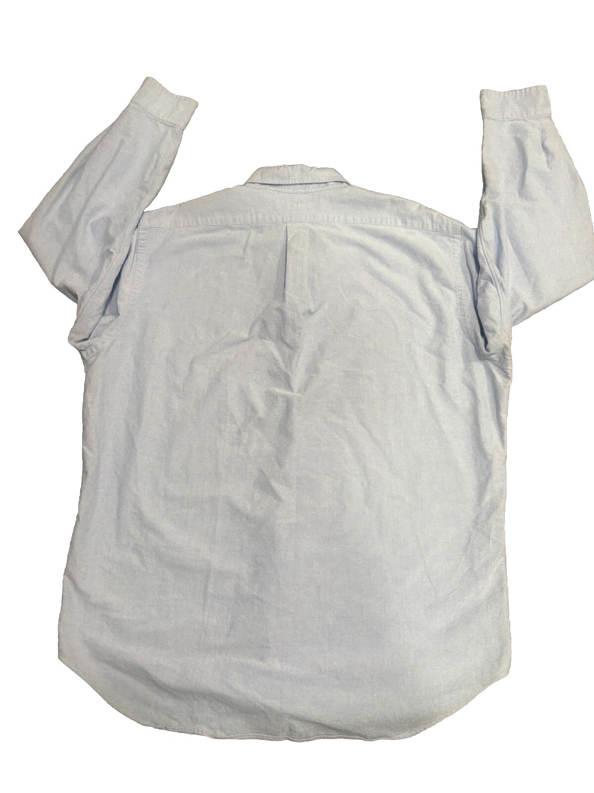 Ralph Lauren camicia uomo taglia 17 blu pony vestito con bottoni manica lunga